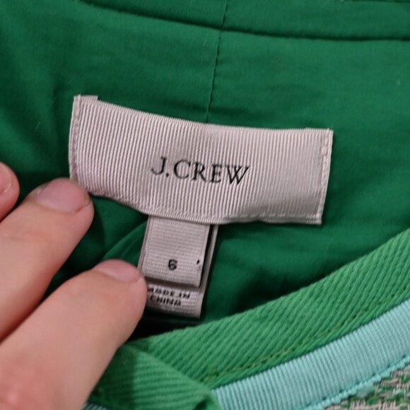 J. Crew Size 6 Green Tweed Classic Jacket with Gold Buttons NWOT - Picture 5 of 7